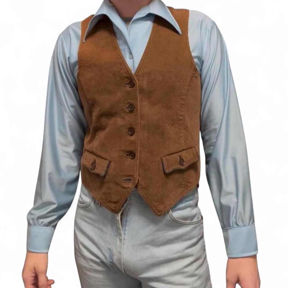 Jcpenney Men's Brown and Tan Gilet